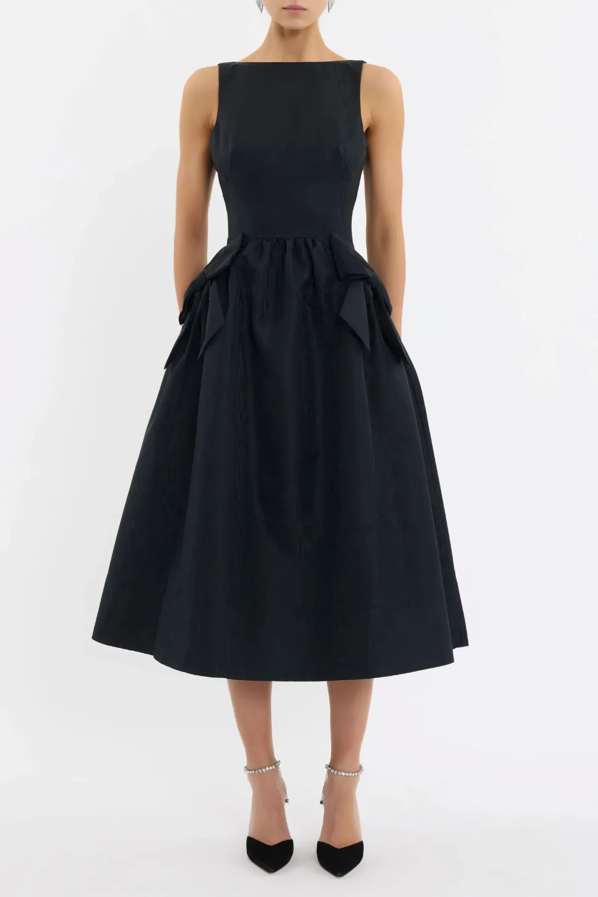Rebecca Vallance Narcissa Midi Dress Black Size AU 8 - Image 1