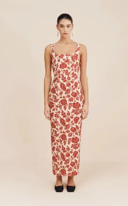 Skyla Column Dress - Scarlet Bloom for rent on The Volte - image 2