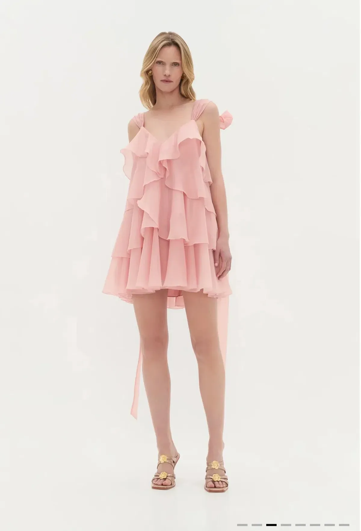 Aje Erin Mini Dress in muted rose for rent on The Volte - main image
