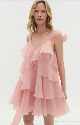 Aje Erin Mini Dress in muted rose for rent on The Volte - image 3