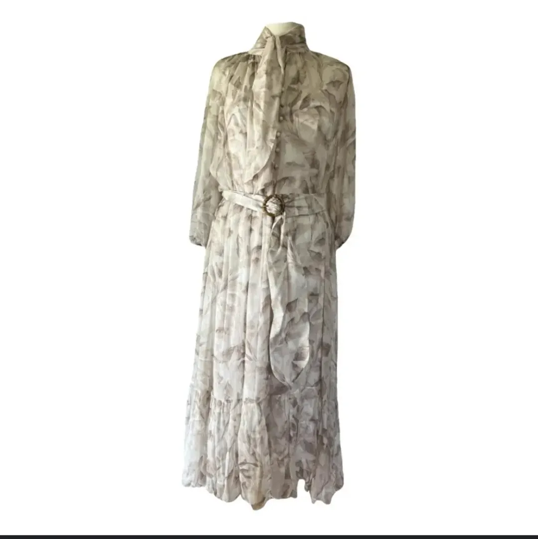 Zimmerman silk high neck midi dress for rent on The Volte - main image