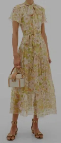 Zimmerman silk chiffon short sleeve dress for rent on The Volte - image 1