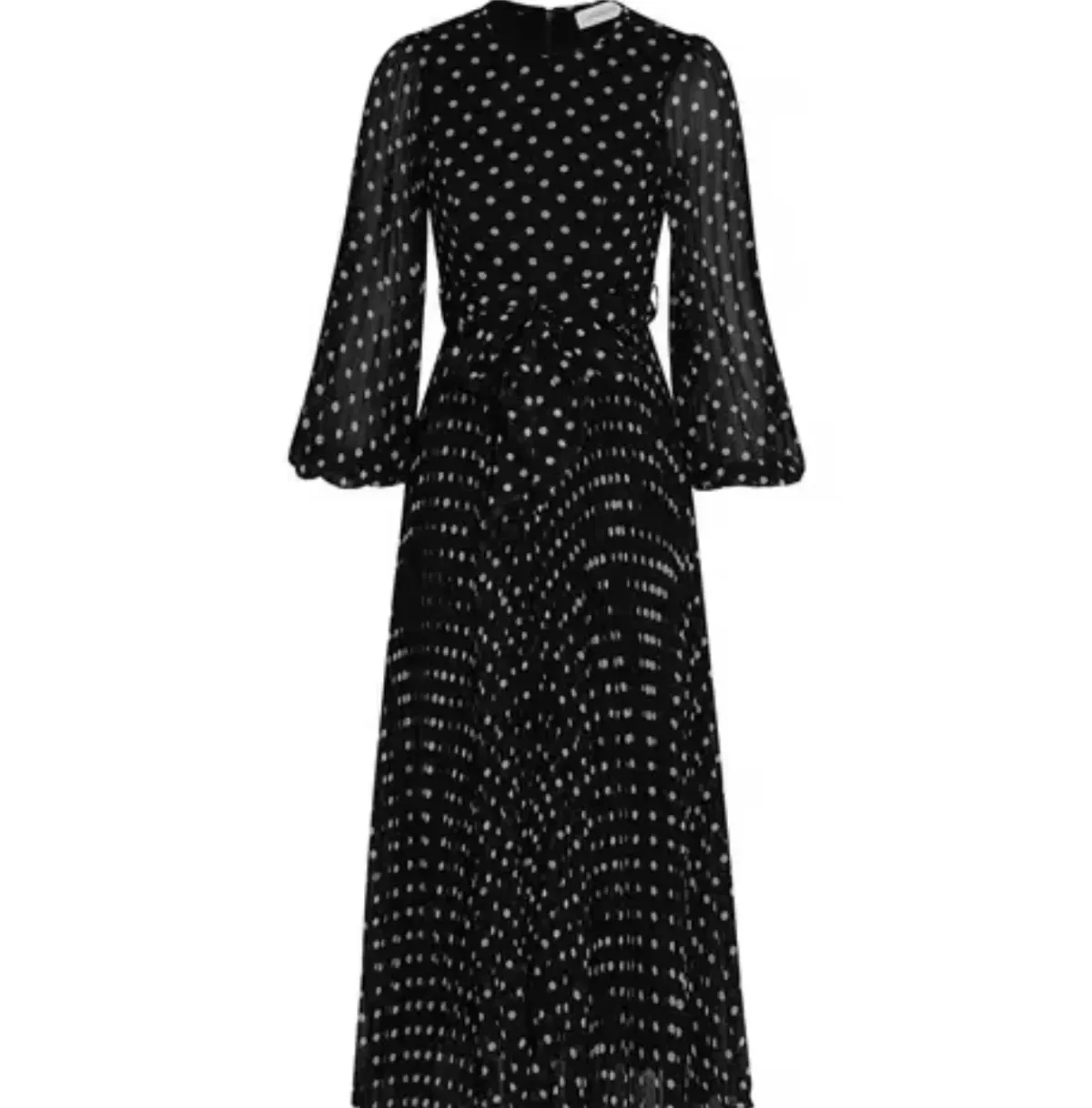 ZIMMERMANN SUNRAY LONG SLEEVE MIDI DRESS IN BLACK/CREAM DOT SIZE 1 - Image 4
