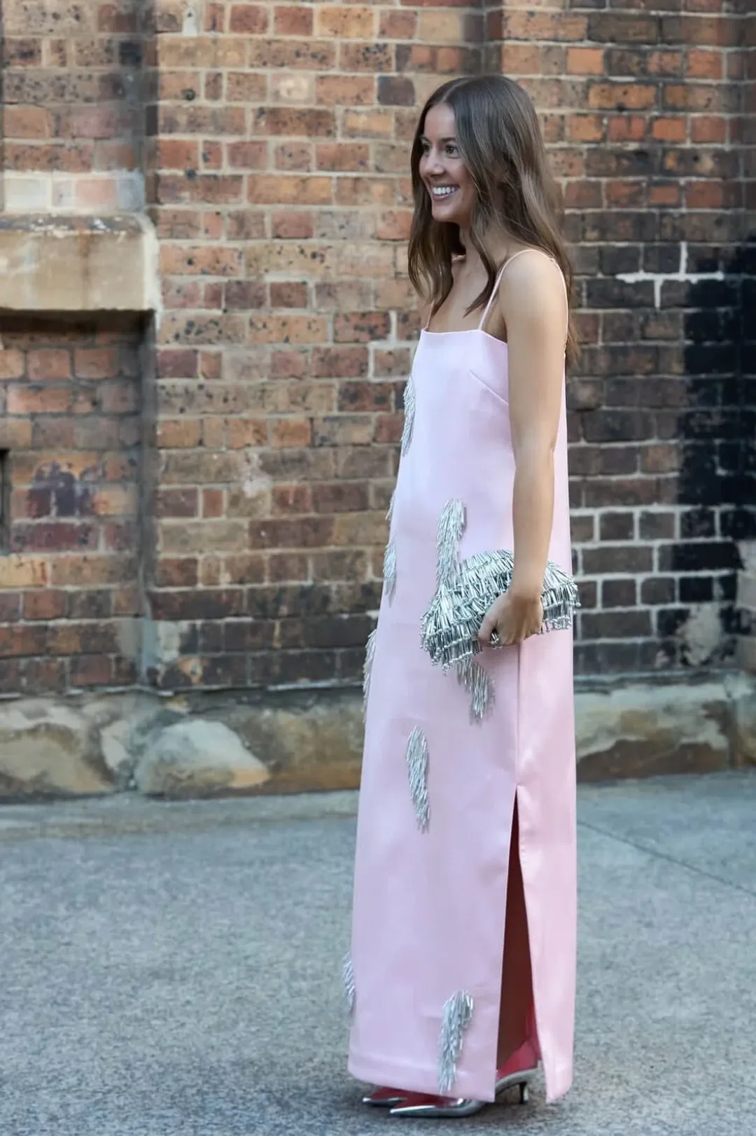 Alemais Cindy Embellished Slip Dress size 14 Pink for rent on The Volte - main image