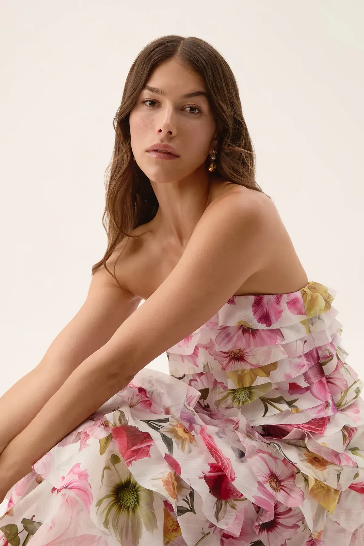 Aje / Fleur Pleated Gown / Collage Floral / Size 16 - Image 2