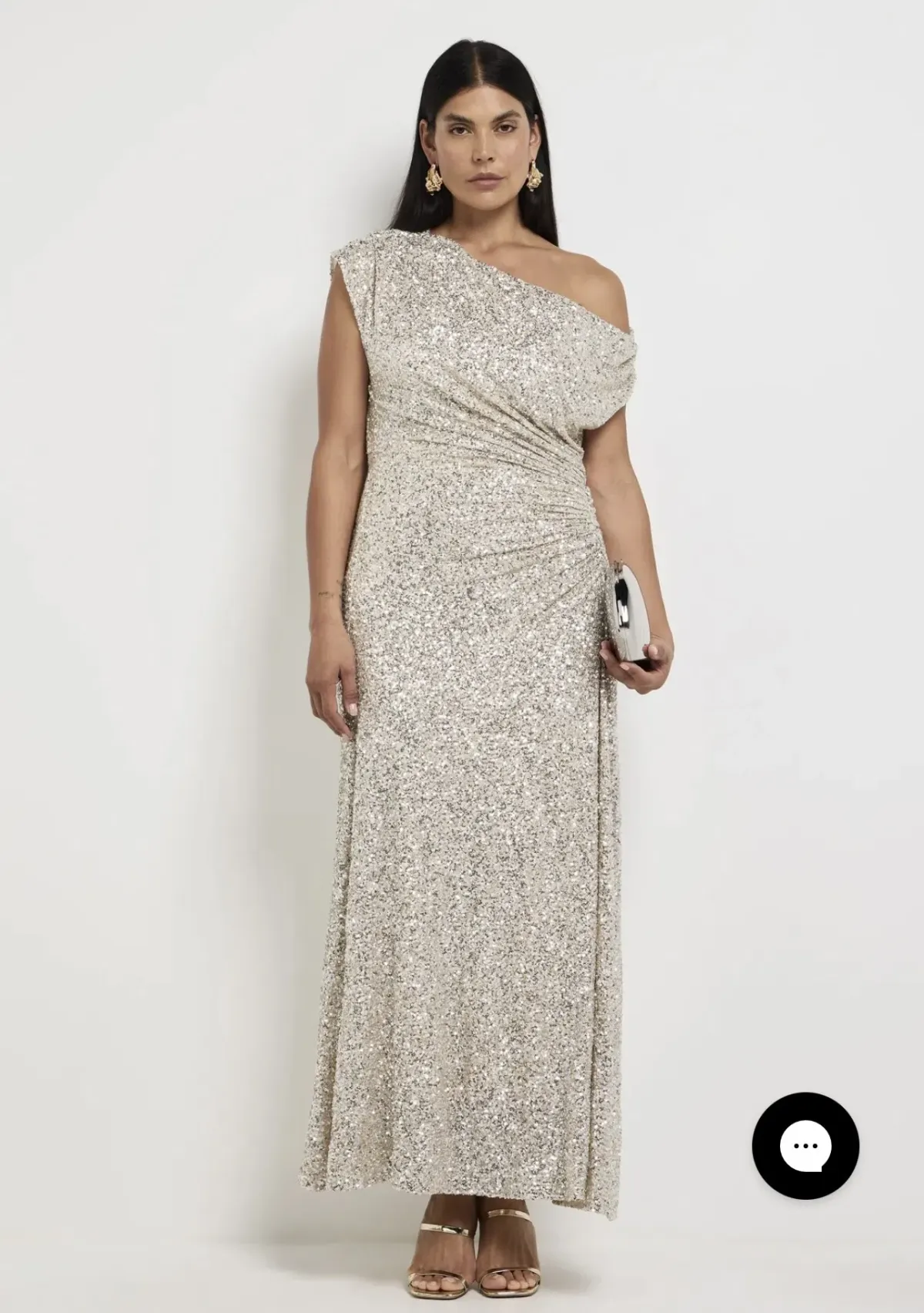 SHEIKE MARTINA MAXI DRESS SILVER SZ14 - Image 1