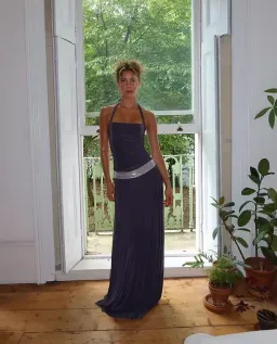Sylavie Swimwear, Toscana Maxi Dress, Charcoal Grey, size 8 for rent on The Volte - image 1