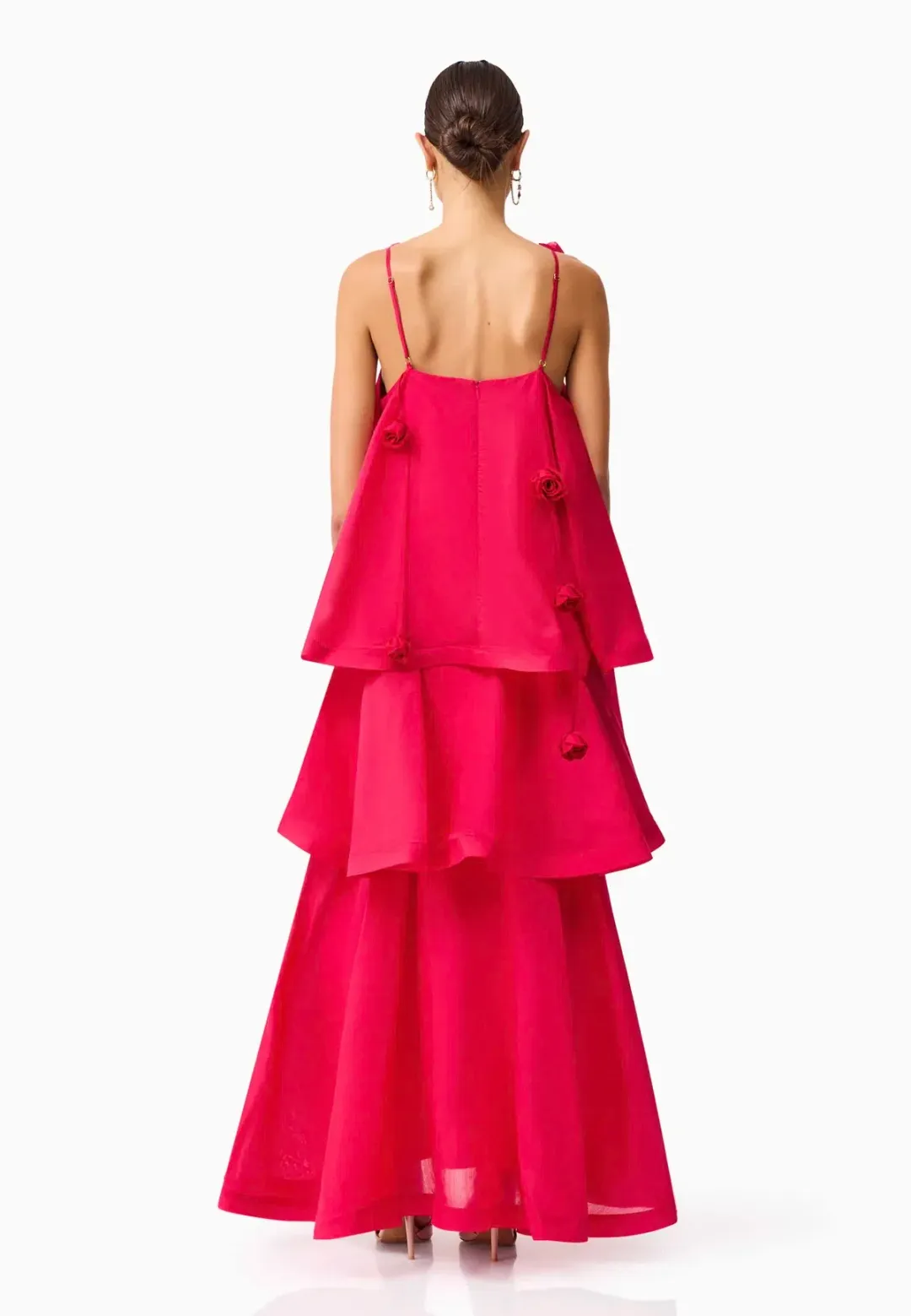 Elliatt Thalia Tiered Gown in Pink Size Small for rent on The Volte - main image