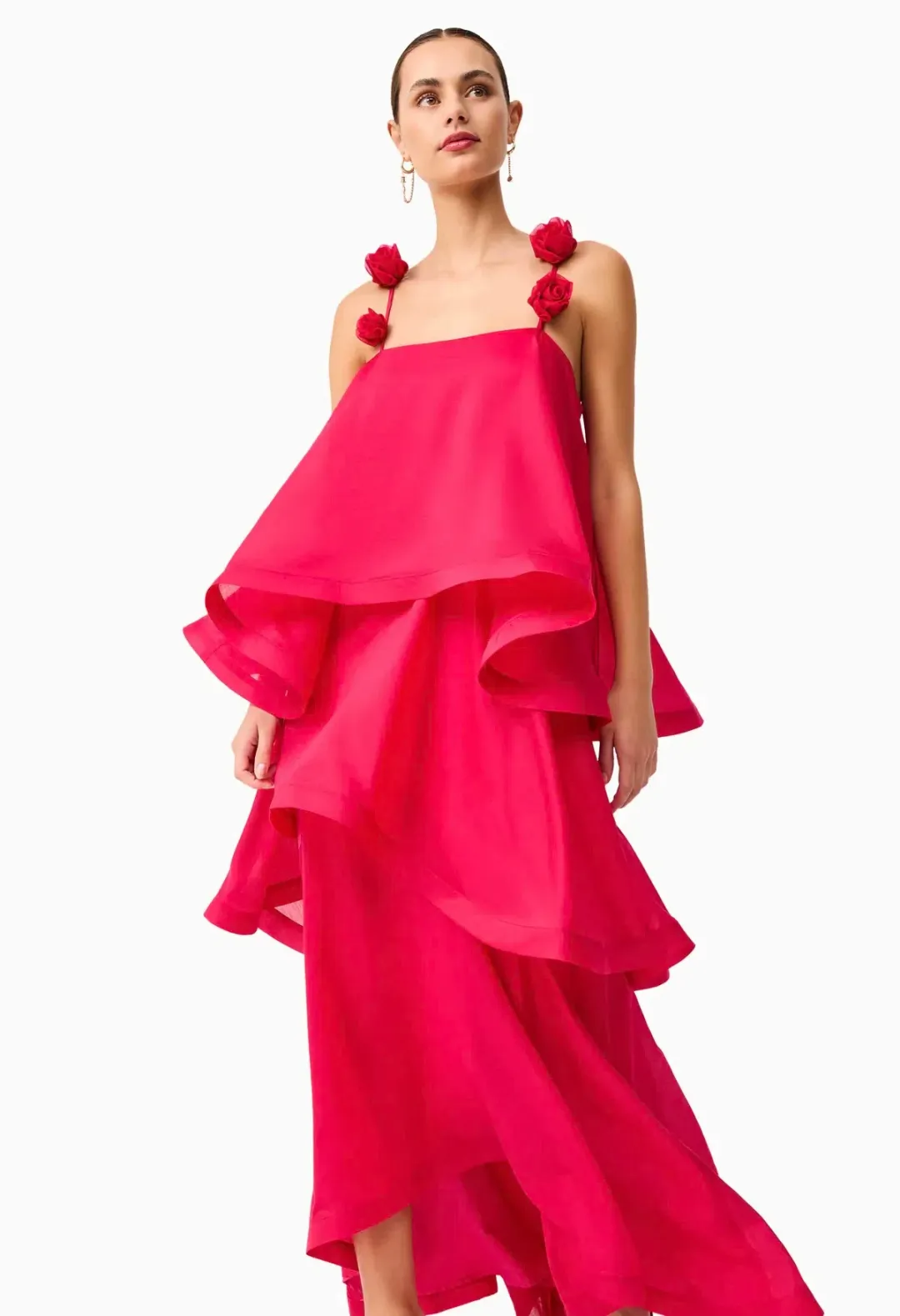 Elliatt Thalia Tiered Gown in Pink Size Small for rent on The Volte - main image