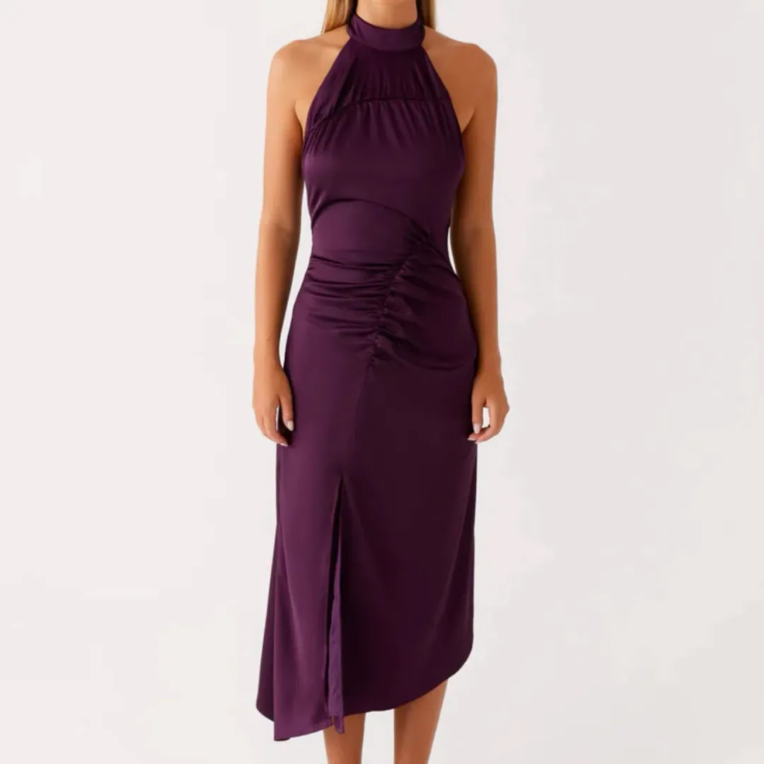 Pepermayo Purple backless halter size 6 for rent on The Volte - main image