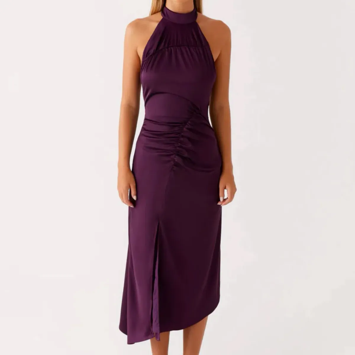 Pepermayo Purple backless halter size 6 for rent on The Volte - main image