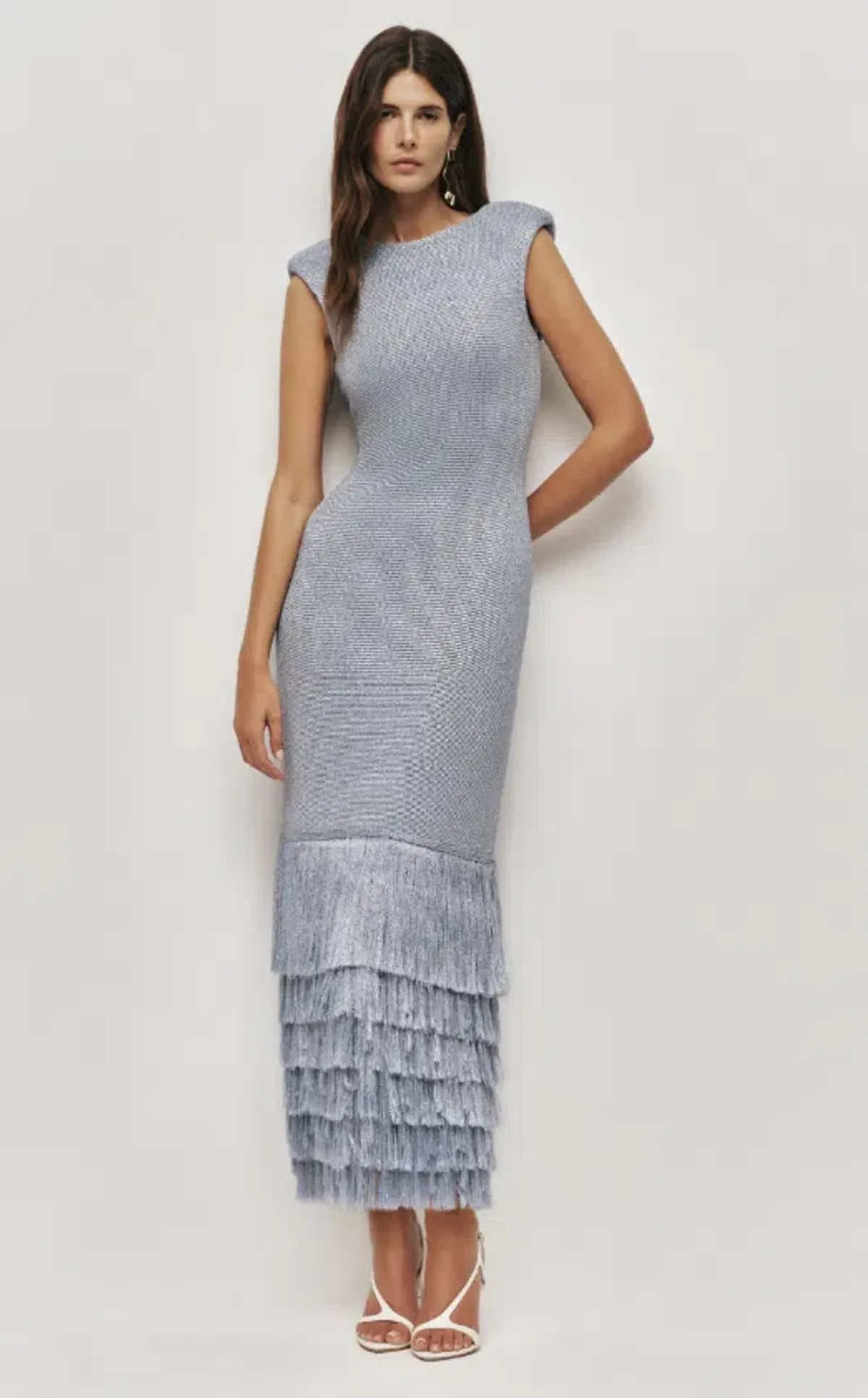 AJE Breeze Knit Midi Dress Pale Blue Size L - Image 1