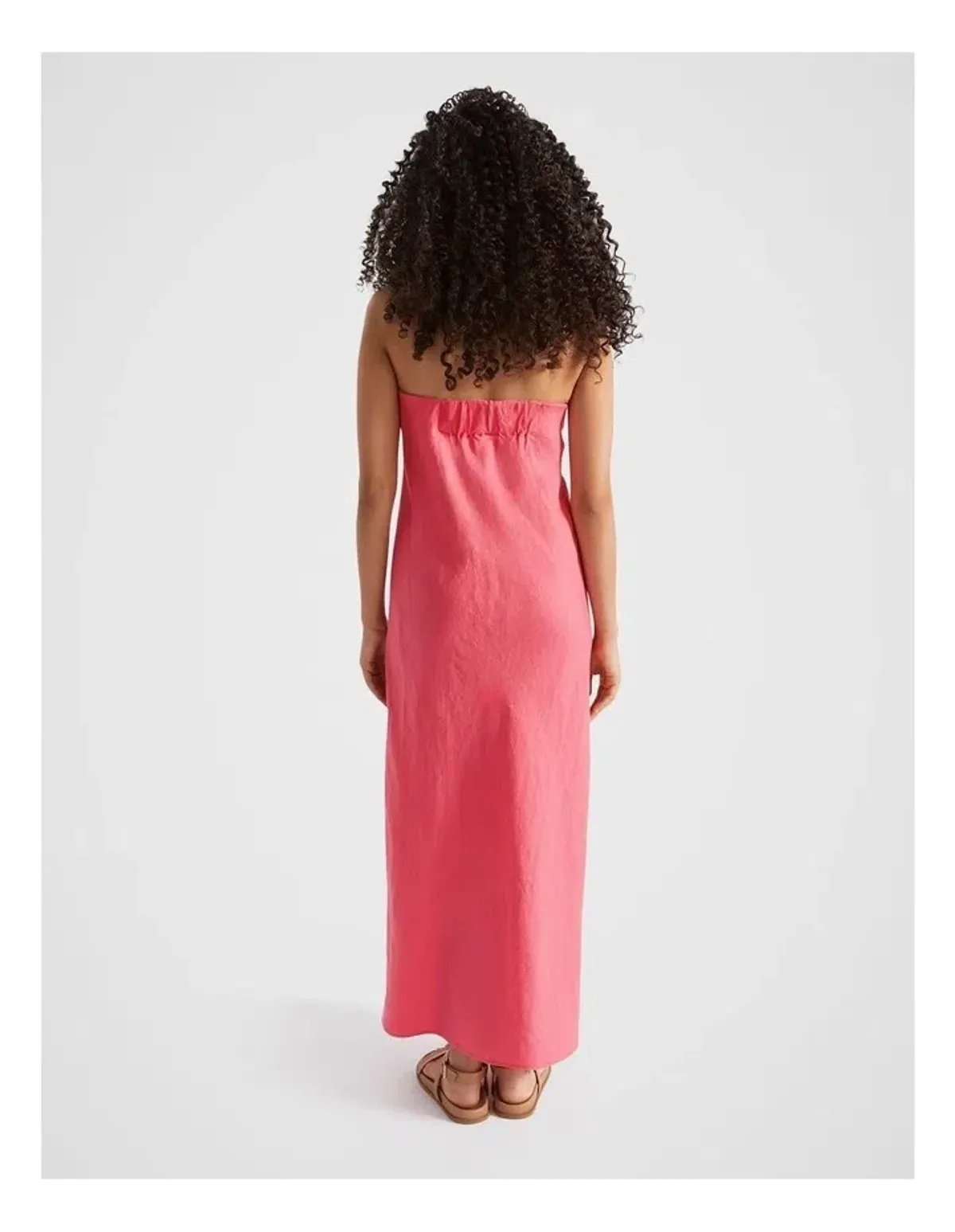 Seed Heritage Core Linen Strapless Maxi Dress in pink - Image 2