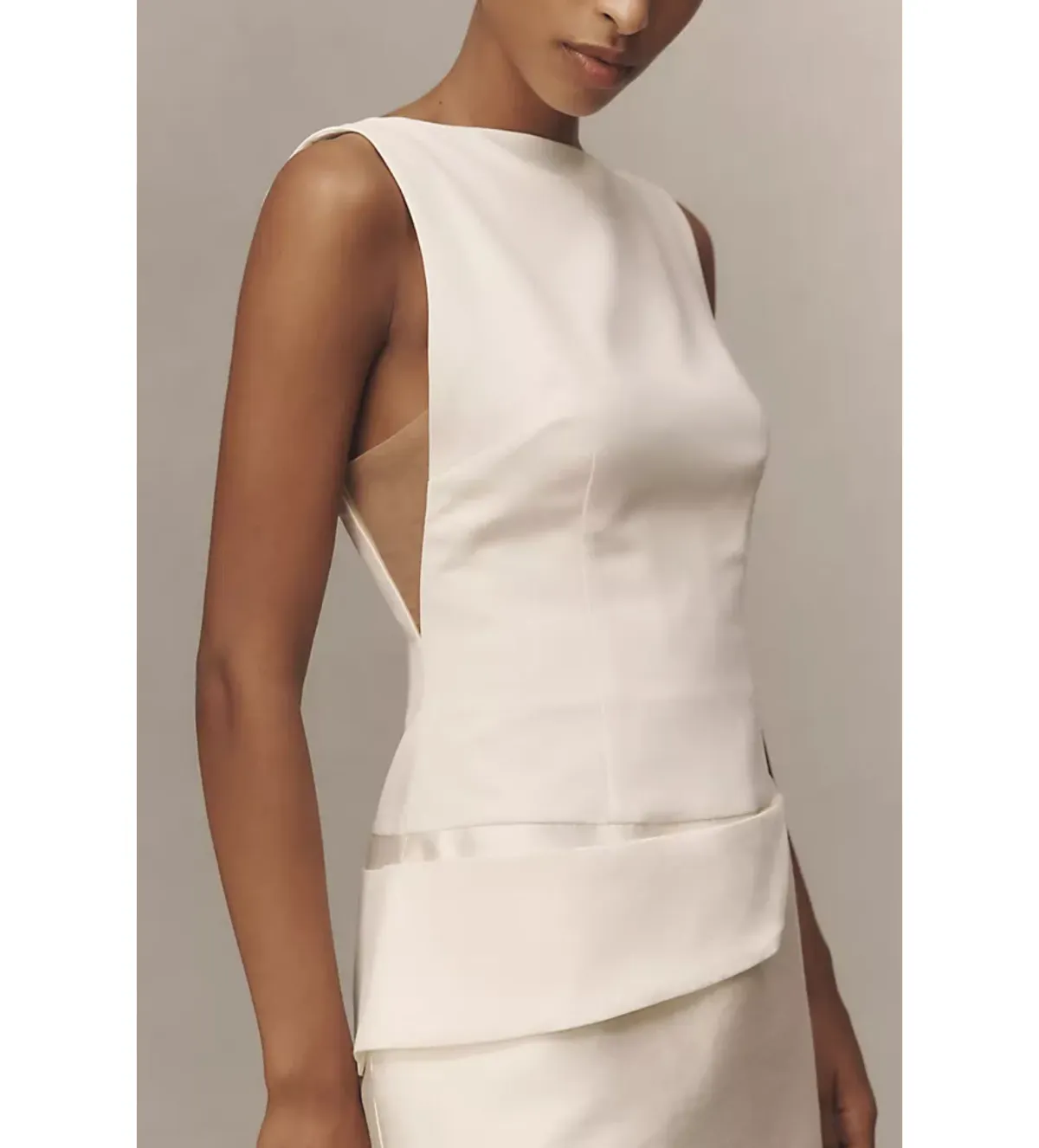 Rachel Gilbert Rikki Sleeveless Mini Dress in Ivory Size AU8 - Image 4
