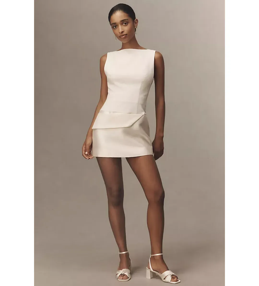 Rachel Gilbert Rikki Sleeveless Mini Dress in Ivory Size AU8 for rent on The Volte - main image