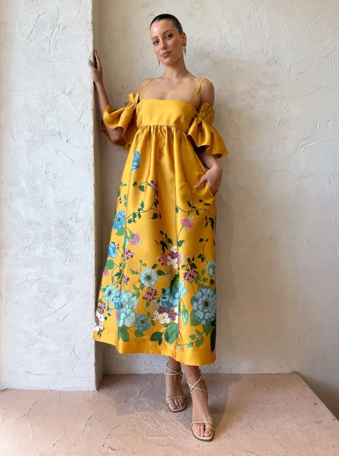 Alemais Dana Midi Dress Marigold Size 10 for rent on The Volte - main image