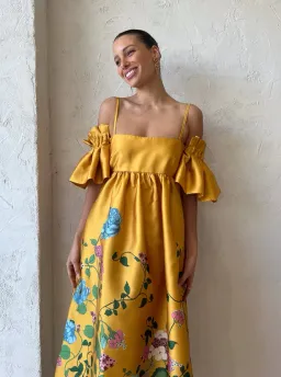 Alemais Dana Midi Dress Marigold Size 10 for rent on The Volte - image 4