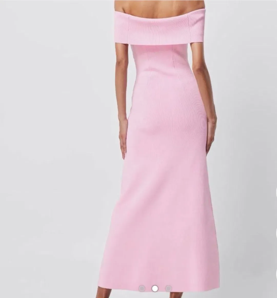 Mossman Monaco off shoulder pink dress for rent on The Volte - main image
