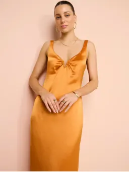 Anna Quan Liliana midi dress in kumquat size AU12 for rent on The Volte - image 2