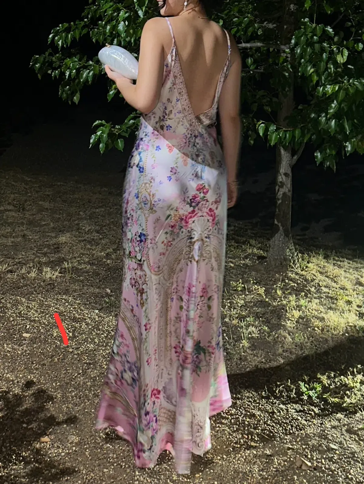 Camilla V-Neck Long Bias Slip Dress With Train Size M - Image 2