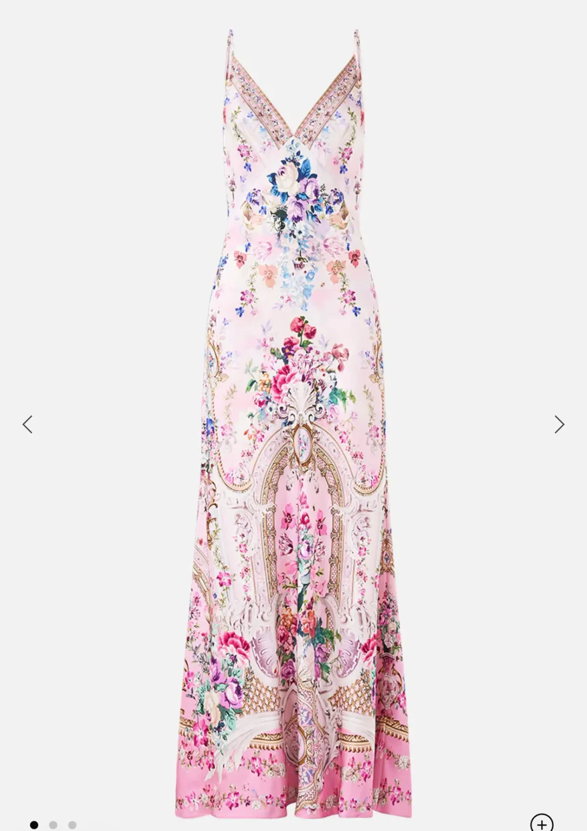 Camilla V-Neck Long Bias Slip Dress With Train Size M - Image 3