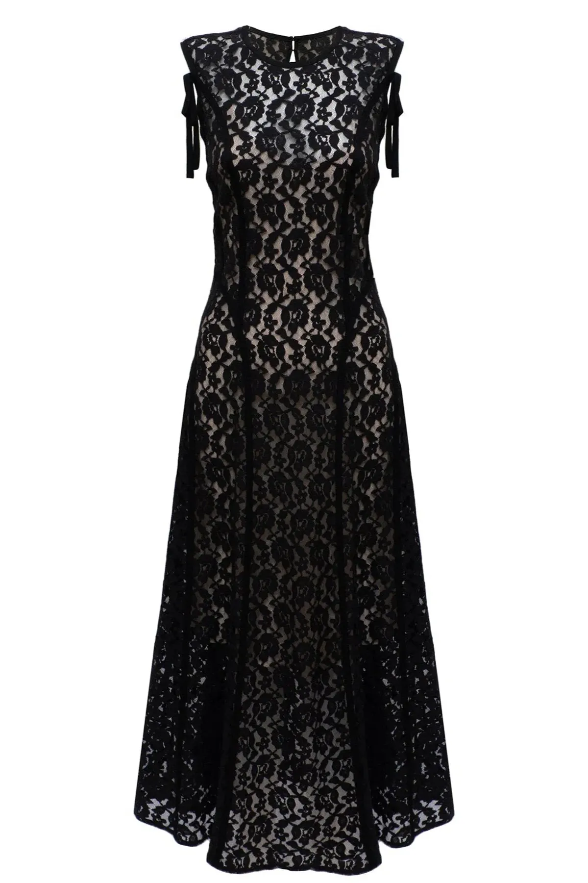 Lovaan Audrey Dress Cotton/Nylon Black Size 6 - Image 6