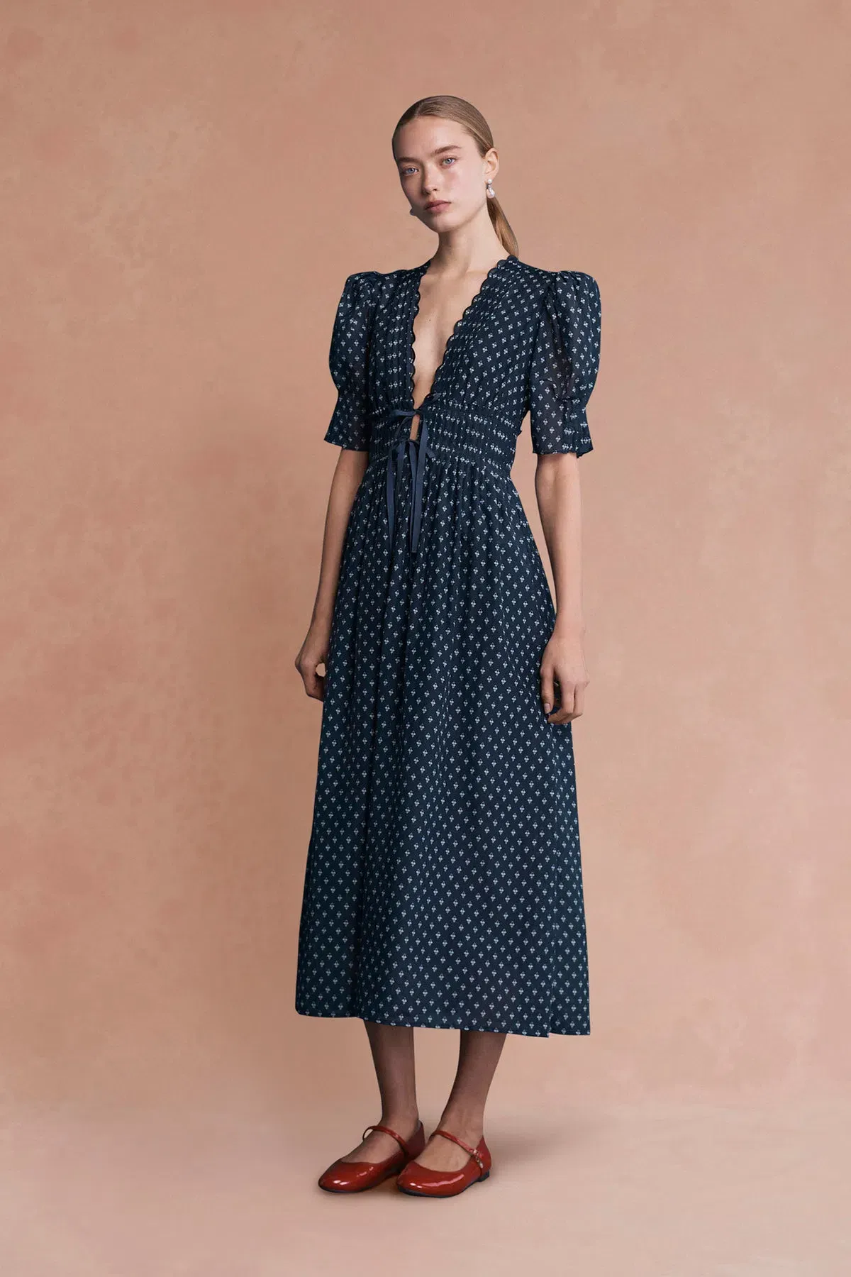 Lovaan Boehm Dress Navy Floral Size 8 - Image 2