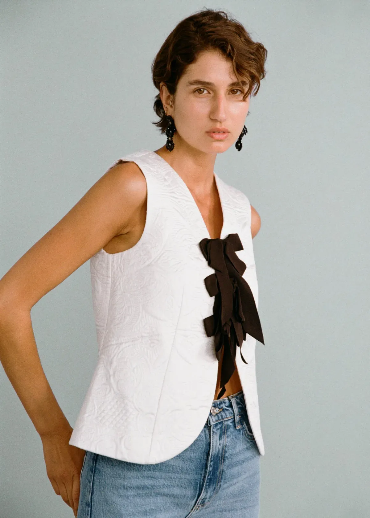 Lovaan Demi Top Recycled Poly Taffeta White Size 10 - Image 2