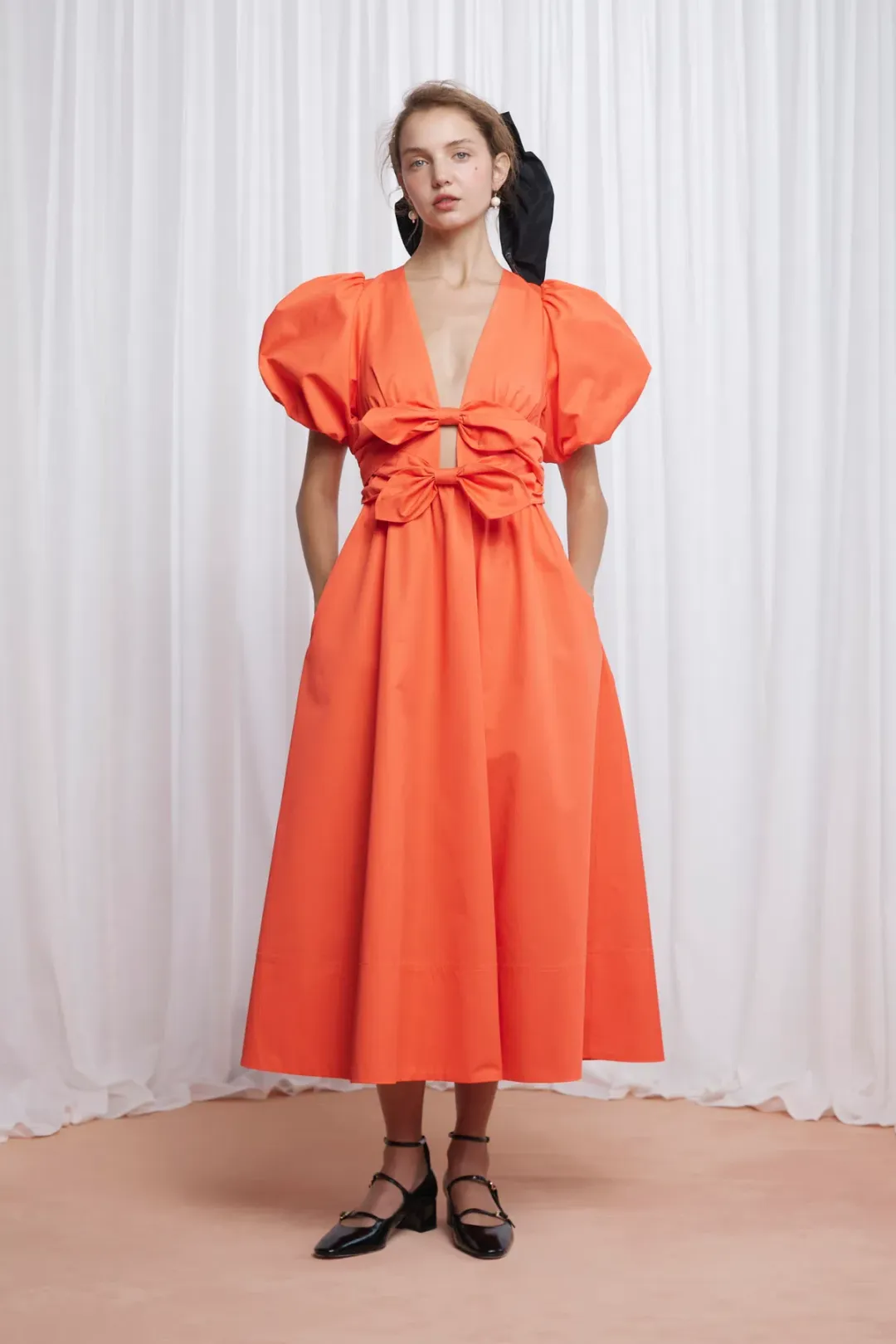 Lovaan Devon Dress Coral Size 12 for rent on The Volte - main image