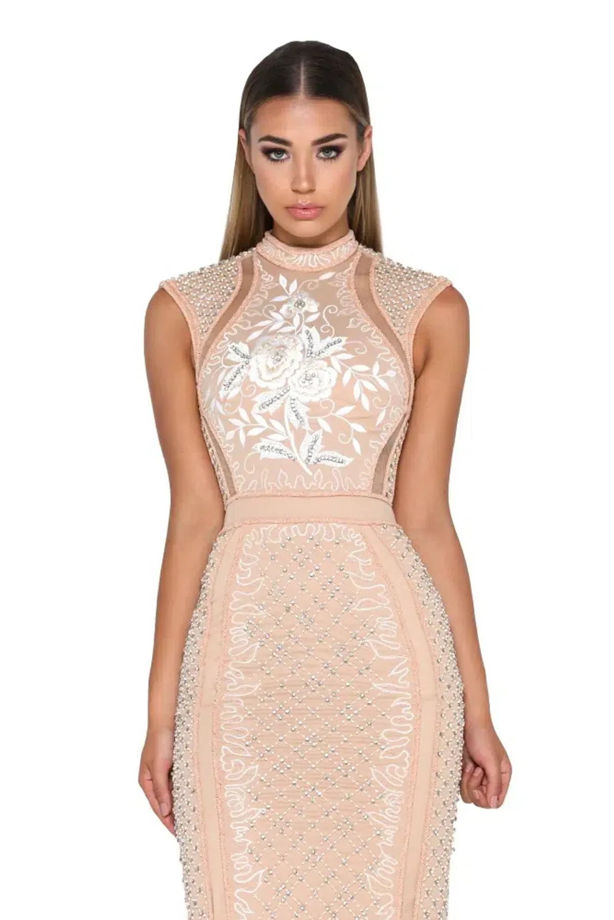 Portia and Scarlett Balmain Beaded Midi Dress Size 8 - Image 5