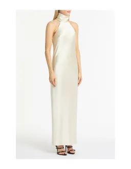 Carla Zampatti Ivory Satin Bias Maxi Dress Size 8 for rent on The Volte - image 3