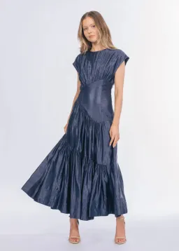 Aje Serendipity Reflection Midi Dress Blue Size 12 for rent on The Volte - image 1