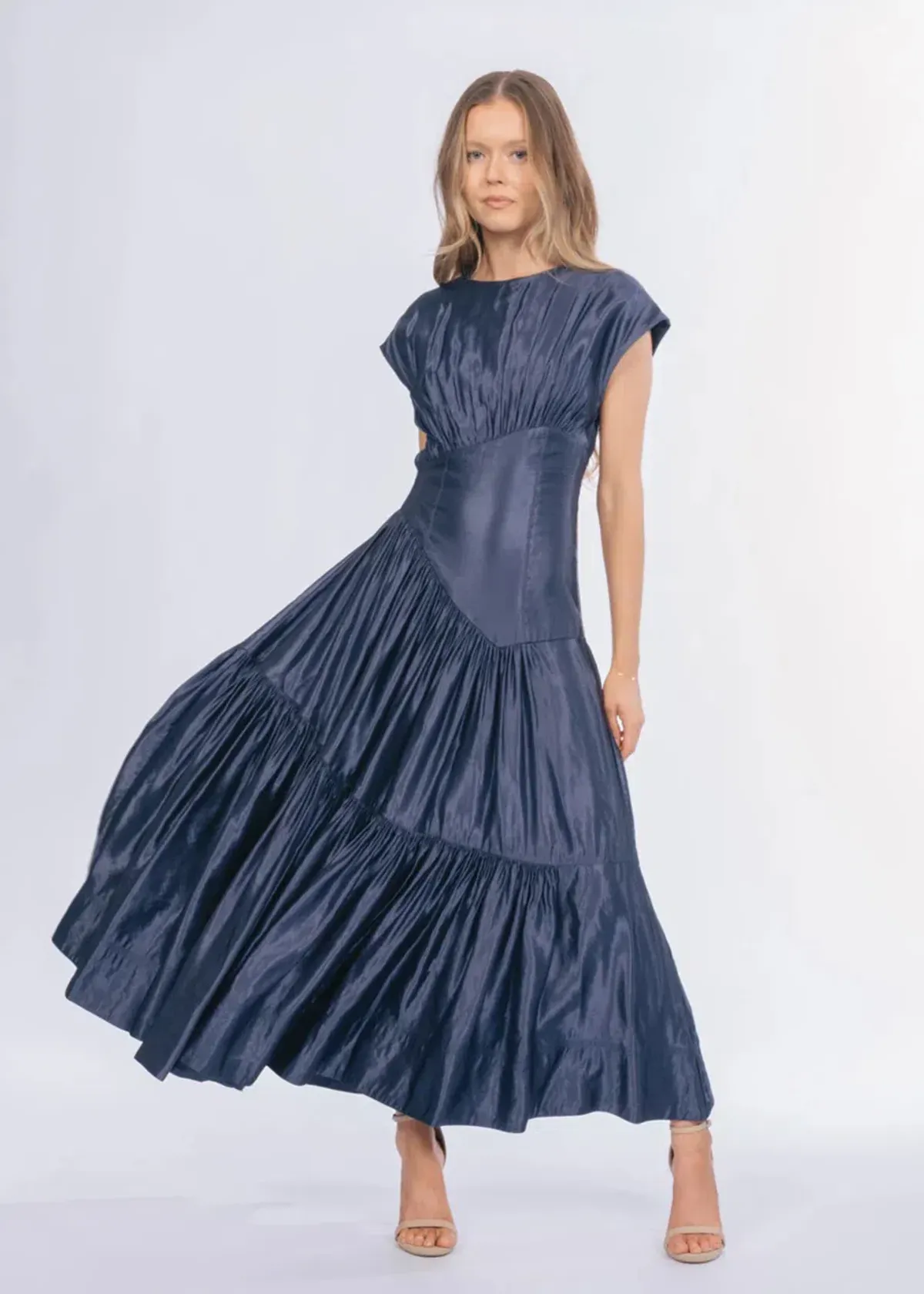 Aje Serendipity Reflection Midi Dress Blue Size 12 - Image 4