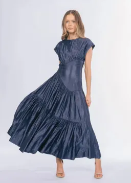 Aje Serendipity Reflection Midi Dress Blue Size 12 for rent on The Volte - image 4