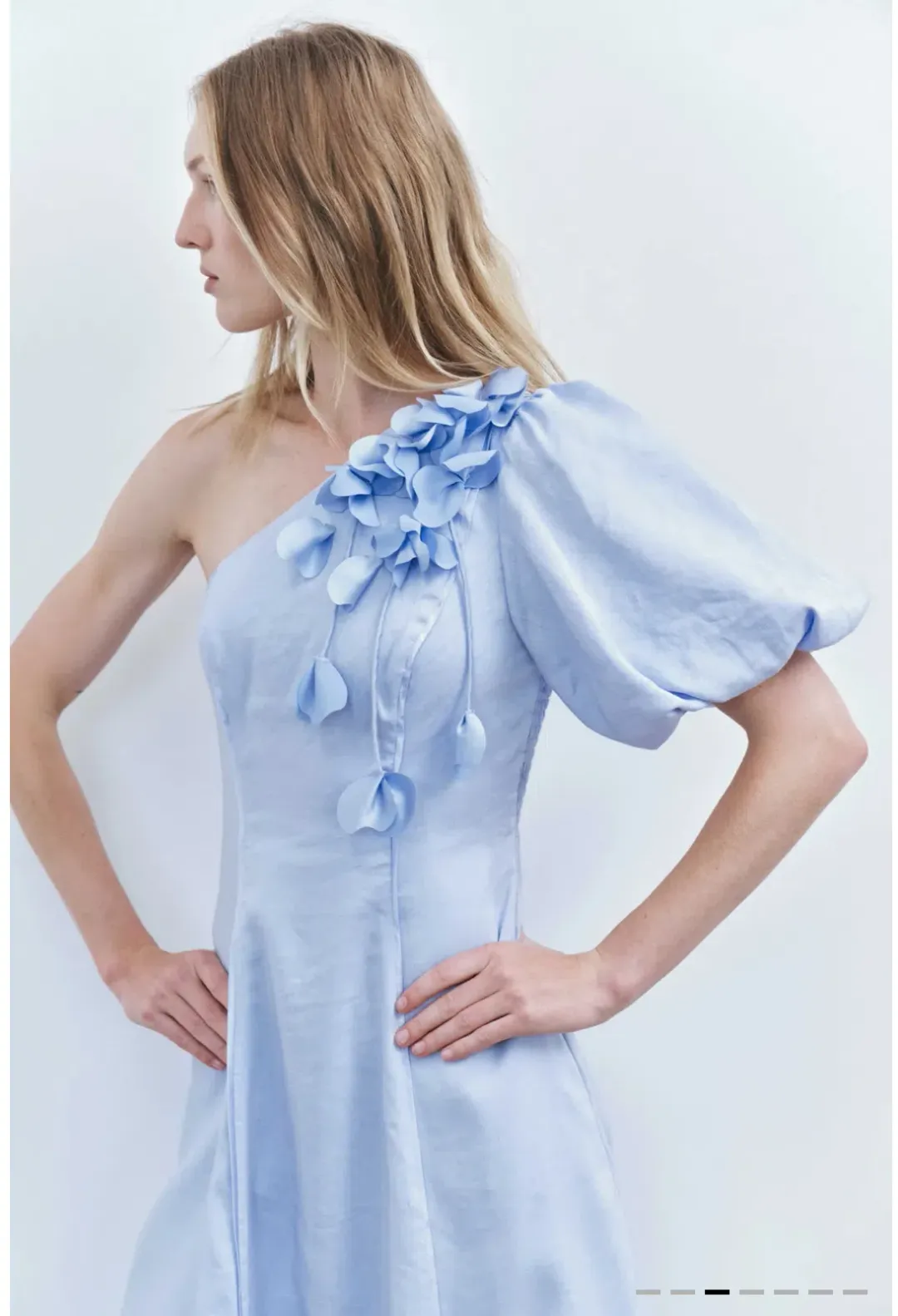 Aje Camille Midi Dress Pale Blue Size 10 for rent on The Volte - main image