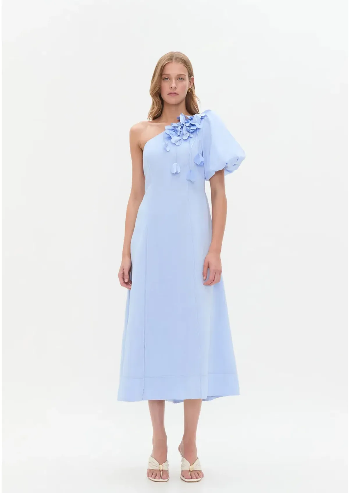 Aje Camille Midi Dress Pale Blue Size 10 - Image 1