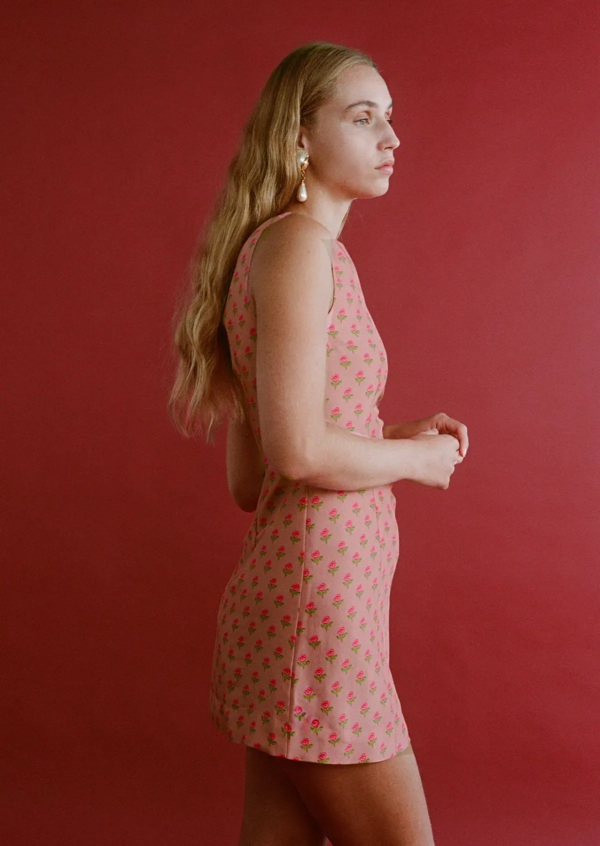 Lovaan Harper Rose Dress Silk Tiny Rose Print Size 8 - Image 7