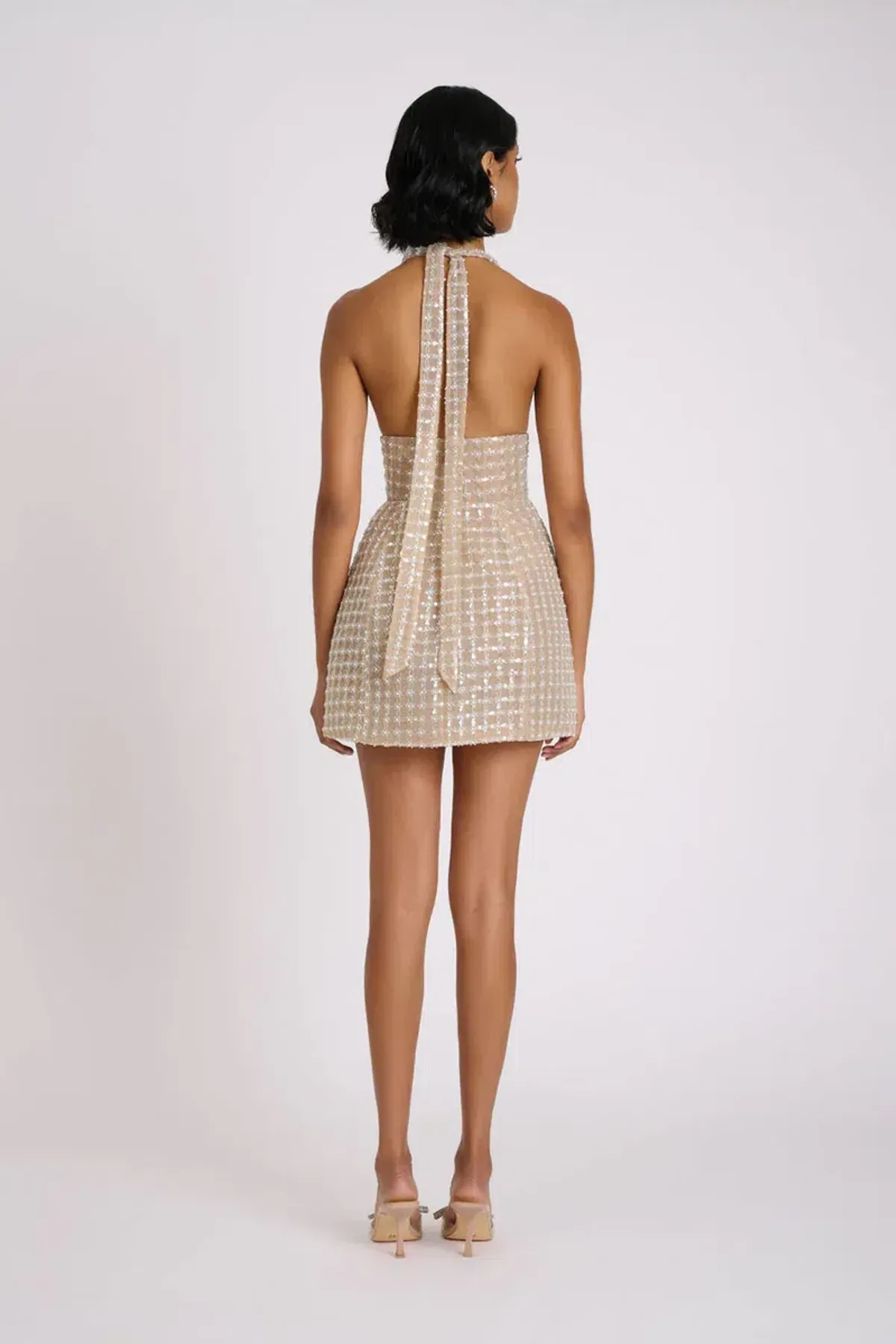 ELIYA THE LABEL Roberta Dress XS Nude Silver - Image 4