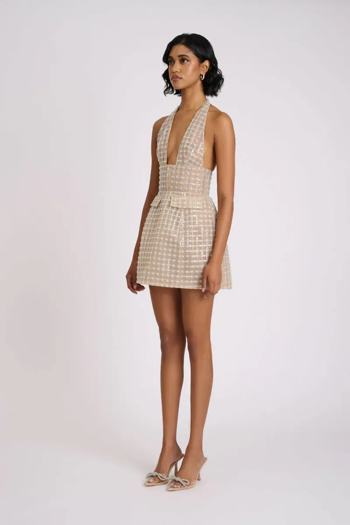 ELIYA THE LABEL Roberta Dress XS Nude Silver - Image 3