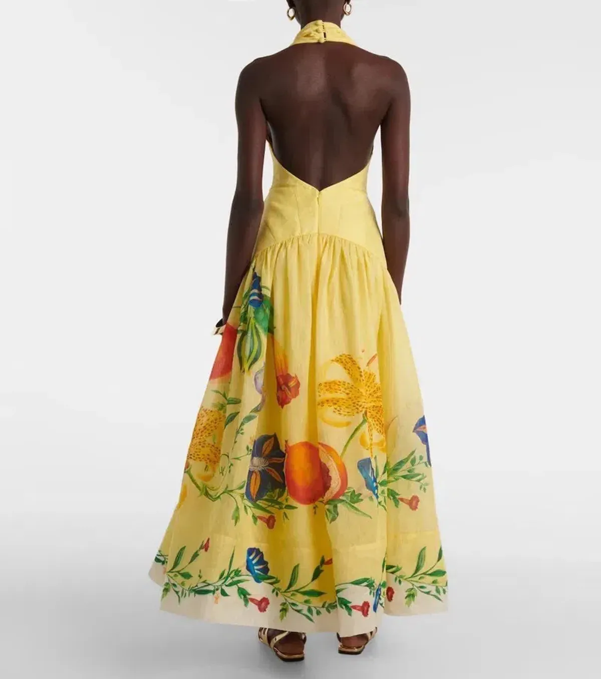 Alemais Dahlia Halter Maxi Gown Yellow Size AU 10 - Image 5
