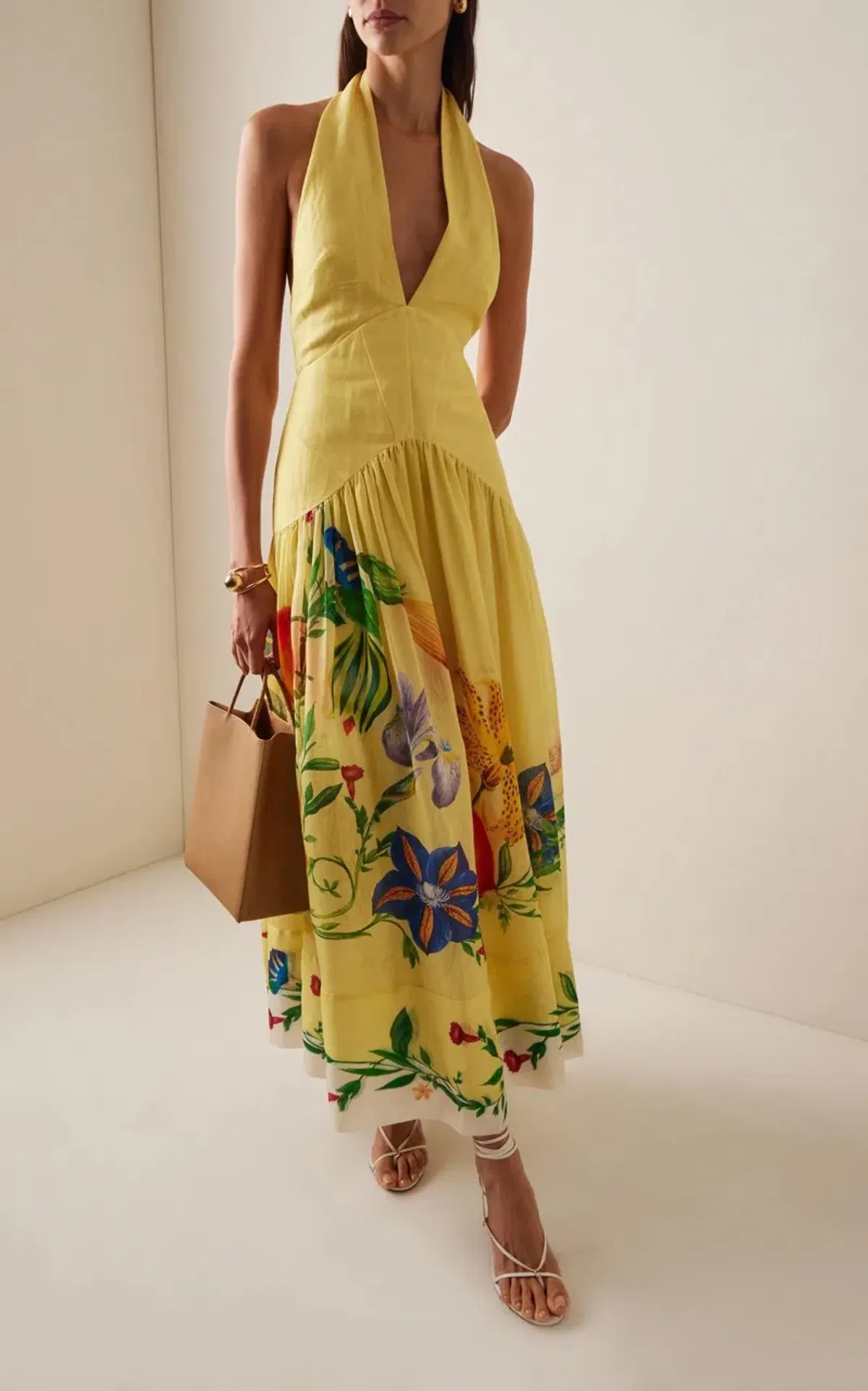 Alemais Dahlia Halter Maxi Gown Yellow Size AU 10 - Image 7