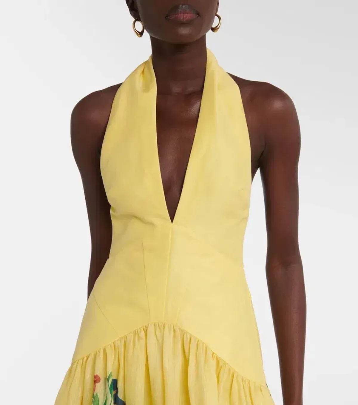 Alemais Dahlia Halter Maxi Gown Yellow Size AU 10 - Image 3
