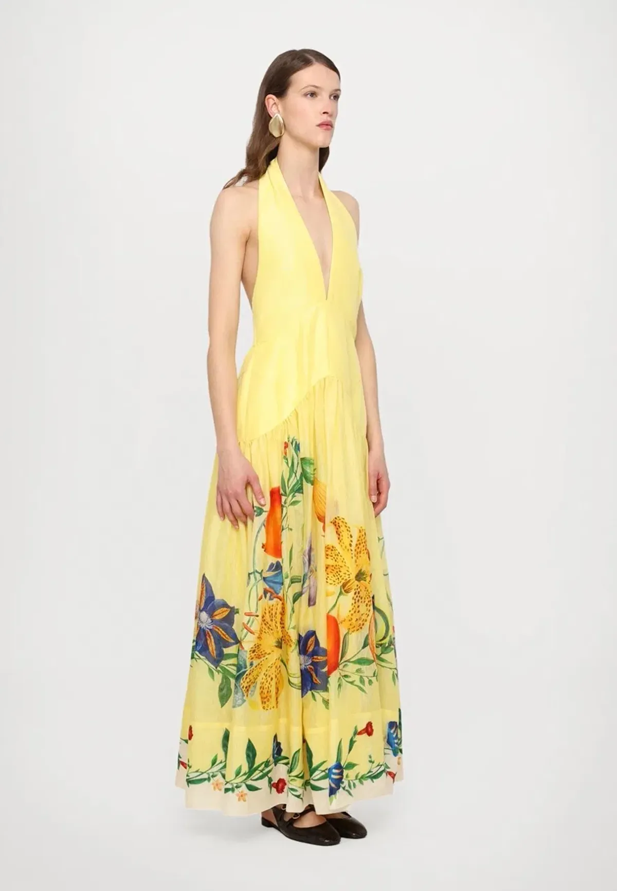 Alemais Dahlia Halter Maxi Gown Yellow Size AU 10 - Image 12