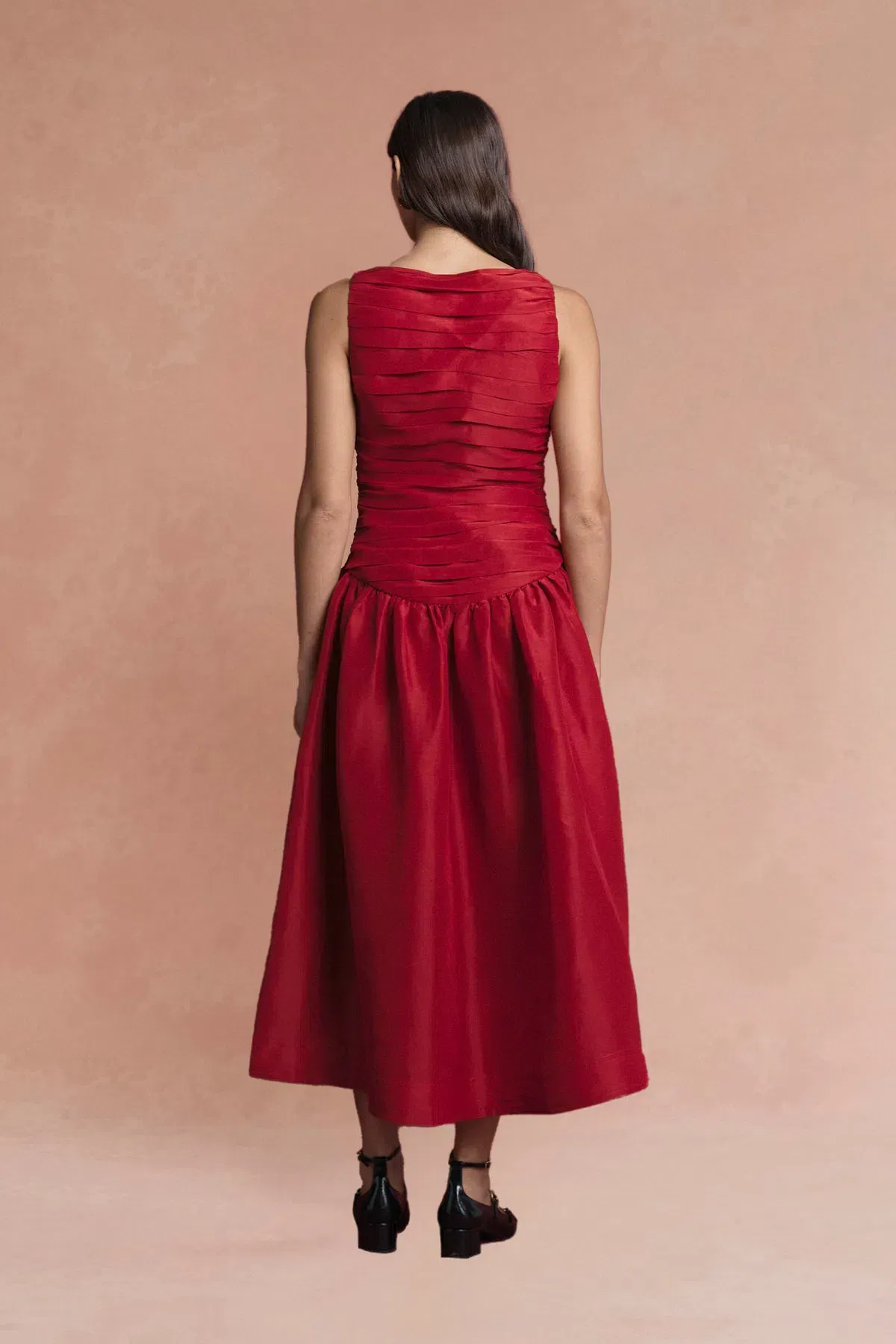 Lovaan Val Midi Dress Ruby Size 8 - Image 3