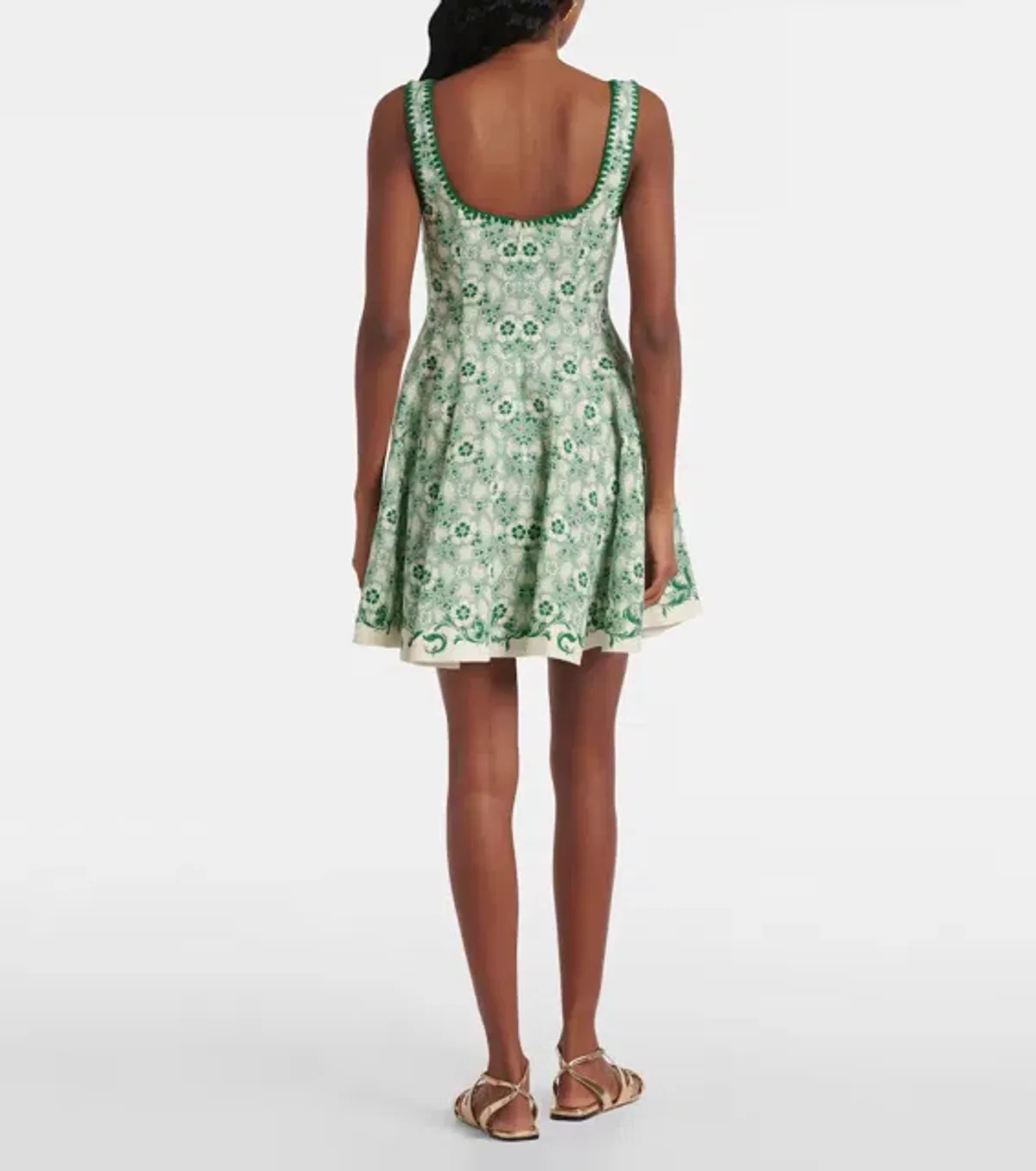 ALEMAIS Airlie Mini Dress Exclusive Olive Size 8 AU - Image 2