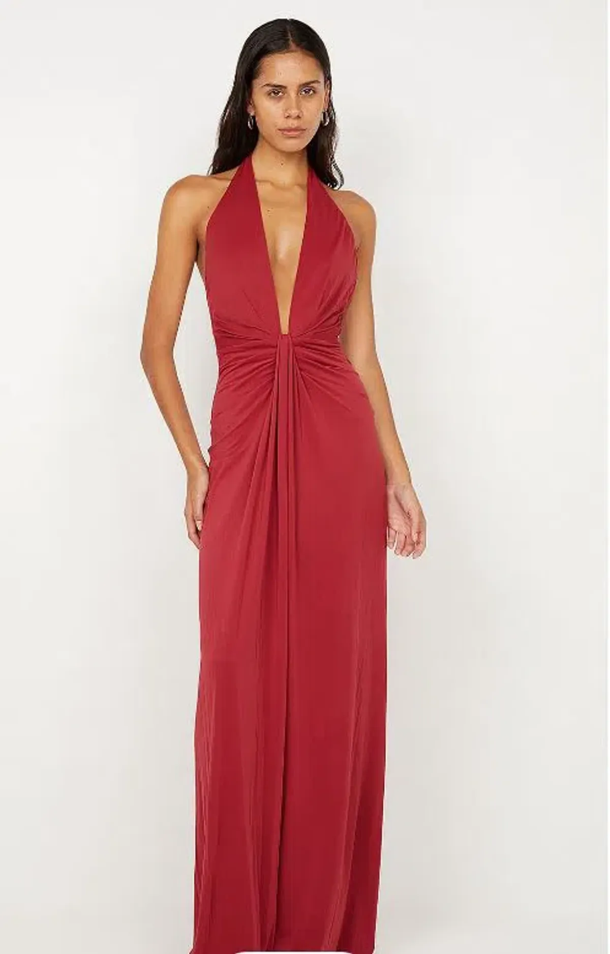 Bec and Bridge Susie Plunge Maxi Dress in Cherry Size 8 - Image 1