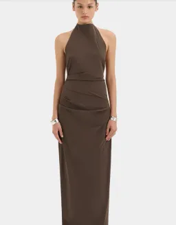 Sir Sol Halter Gown in Mocha Size 1/8 for rent on The Volte - image 1