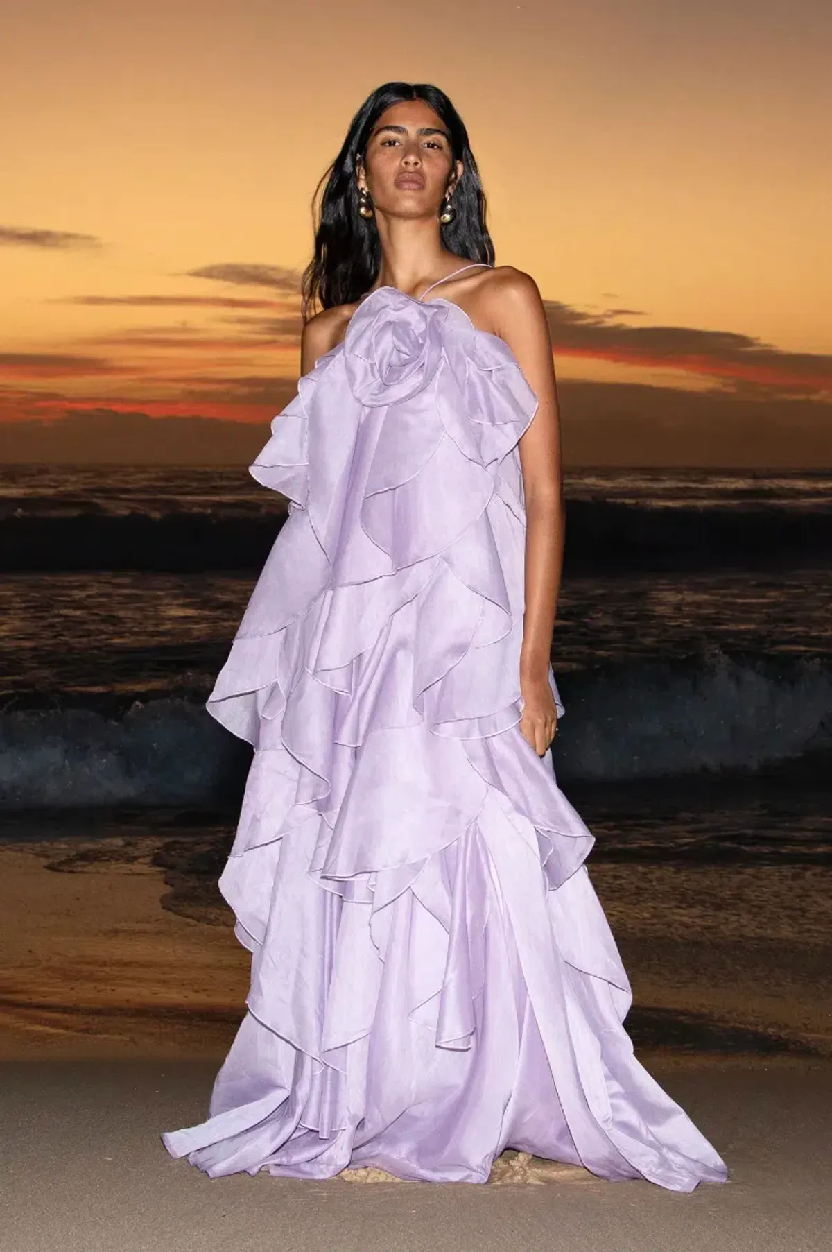 Aje Pandorea Layered Maxi Dress | Lilac Size 8 - Image 1