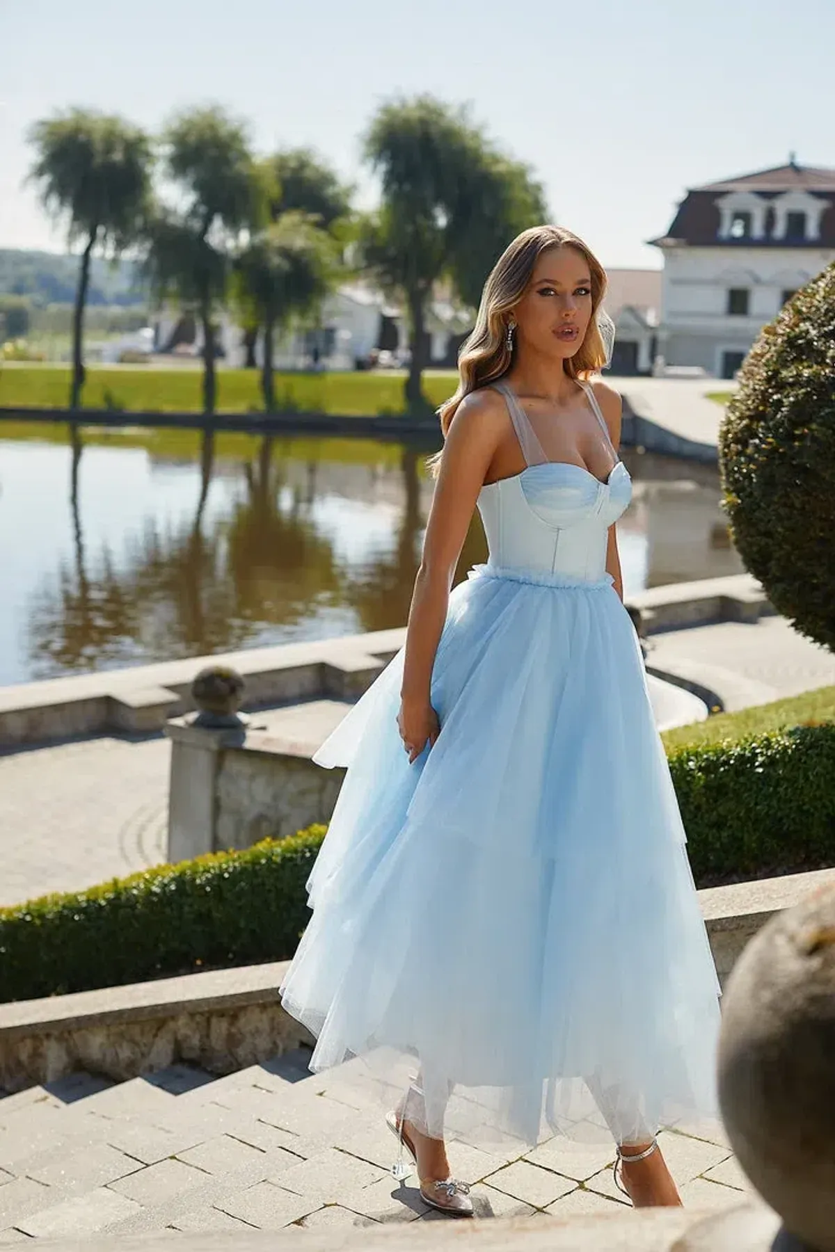 Alamour Jolie Corset Dress in Baby Blue Size S - Image 2