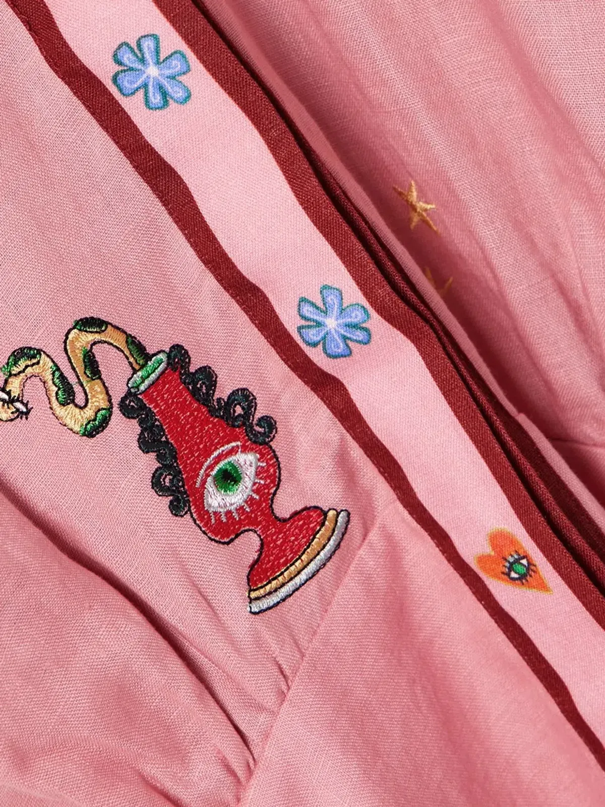 ALEMAIS Timmy Embroidered Mini Dress Pink Size 10 AU - Image 15